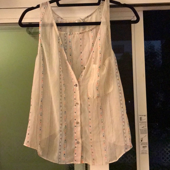 F21 LRG sheer tank w v neck & open back